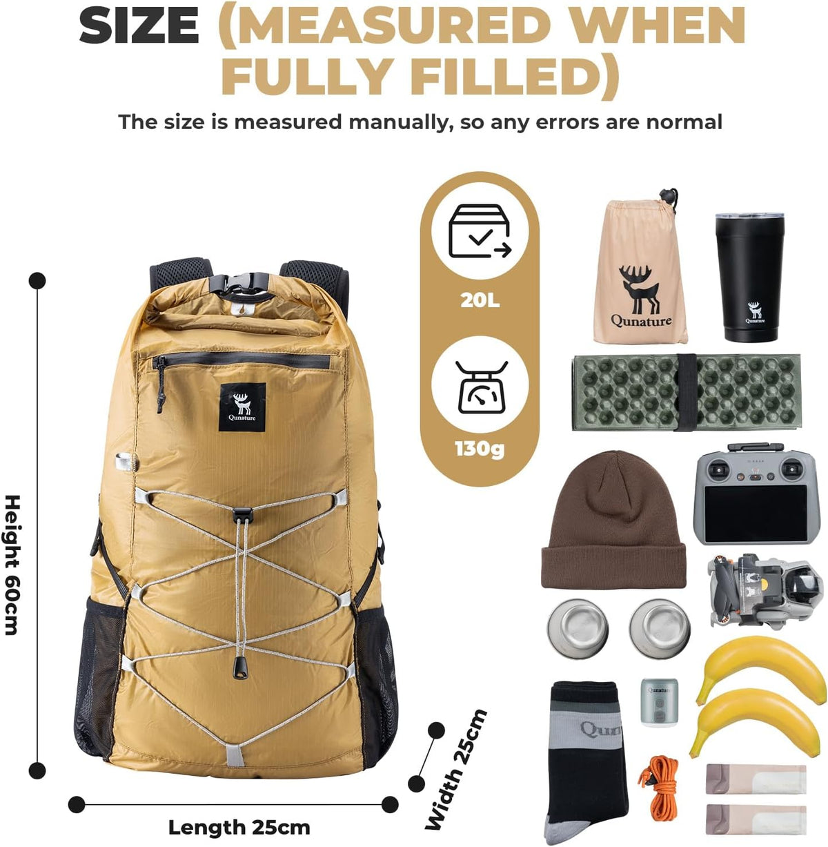 Lightweight Hiking Backpack 20L, Waterproof Foldable Packable Backpack for Travel Camping Daypack for Men Women