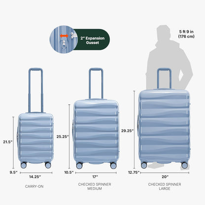 Edinburgh II Hardside Spinner Luggage, TSA Lock, Blue, 21" Carry-on