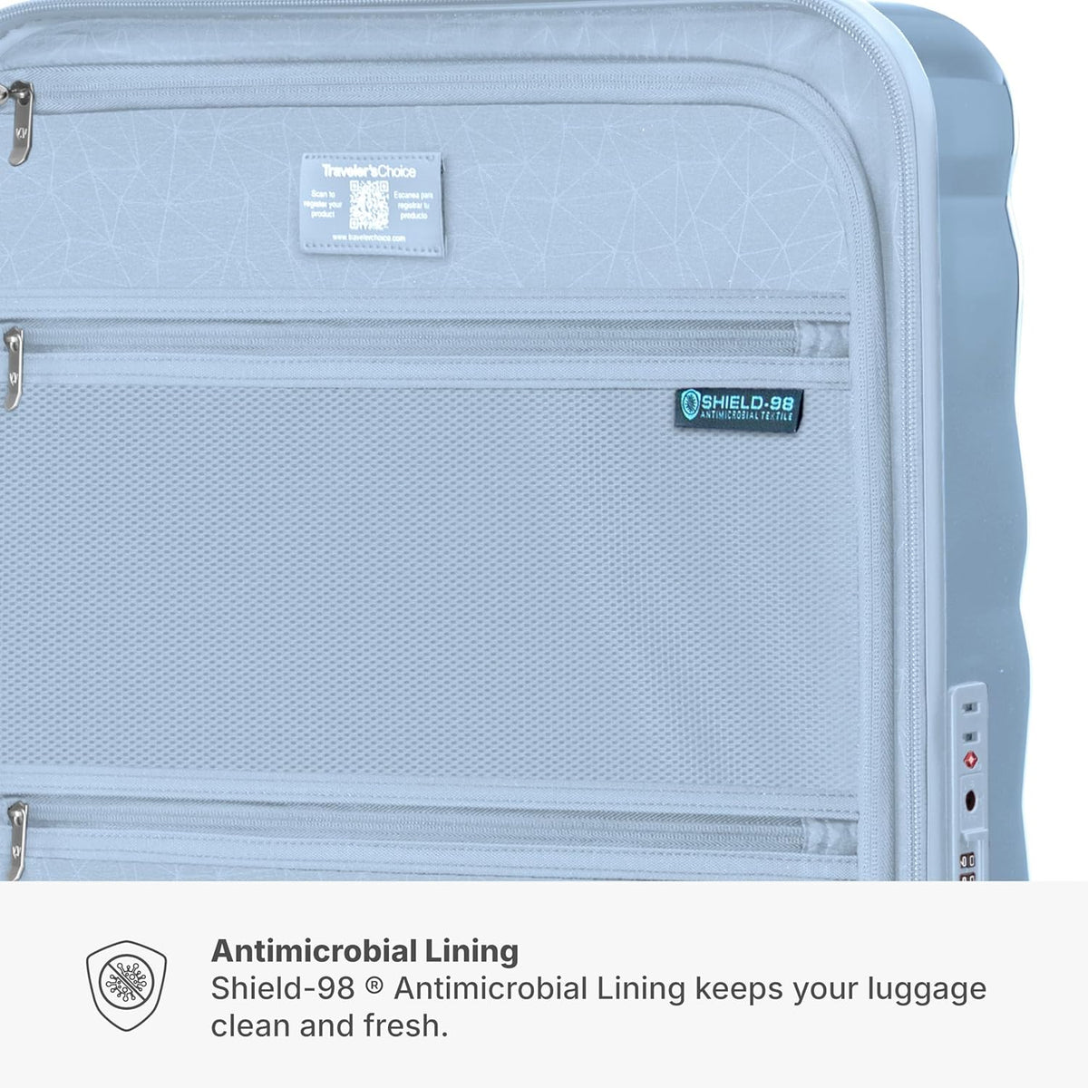 Edinburgh II Hardside Spinner Luggage, TSA Lock, Blue, 21" Carry-on
