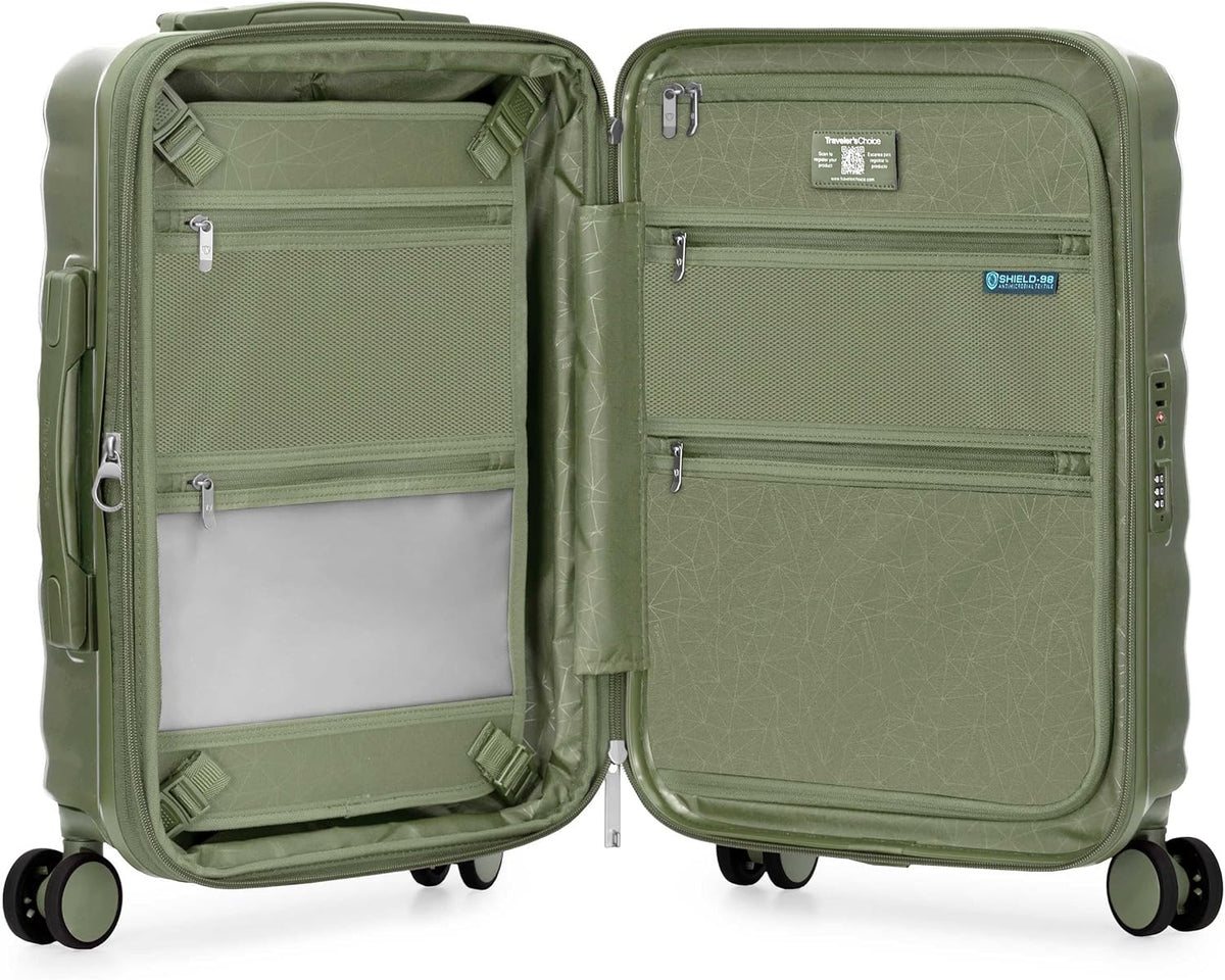 Edinburgh II Hardside Spinner Luggage, TSA Lock, Blue, 21" Carry-on