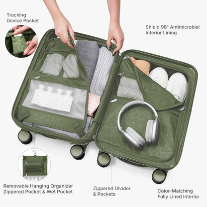 Edinburgh II Hardside Spinner Luggage, TSA Lock, Blue, 21" Carry-on