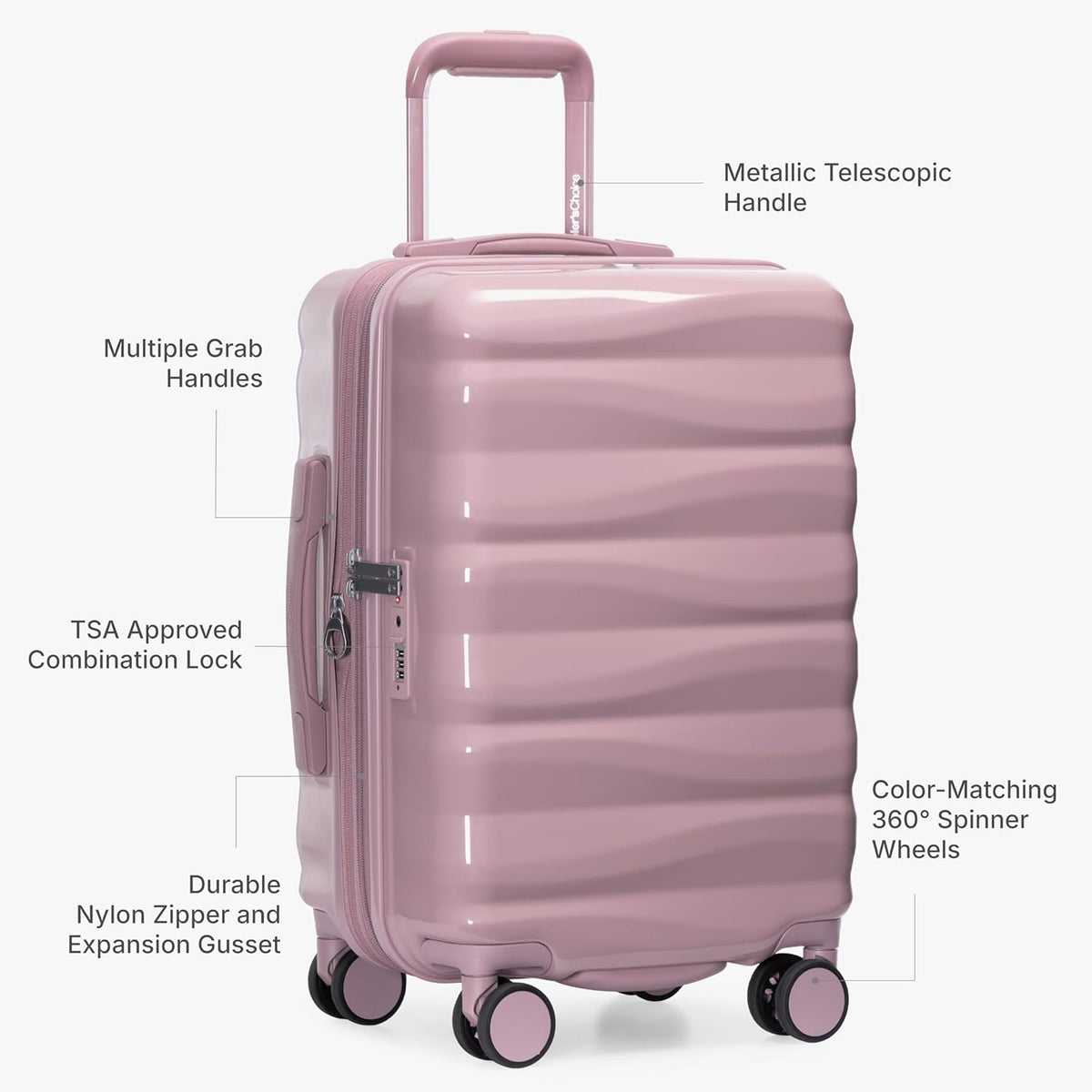 Edinburgh II Hardside Spinner Luggage, TSA Lock, Blue, 21" Carry-on