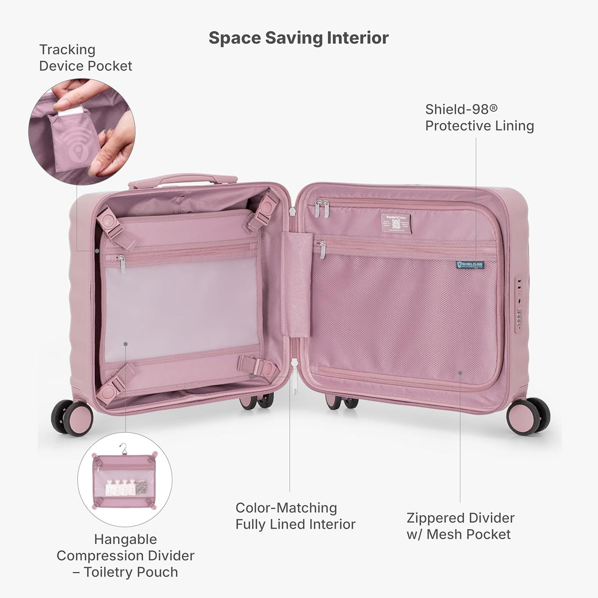 Edinburgh II Hardside Spinner Luggage, TSA Lock, Blue, 21" Carry-on