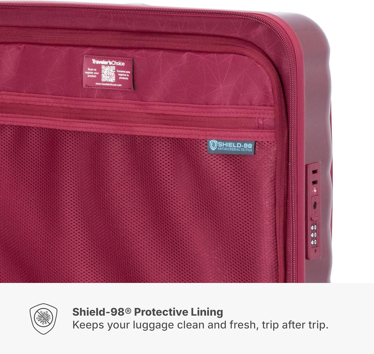 Edinburgh II Hardside Spinner Luggage, TSA Lock, Blue, 21" Carry-on