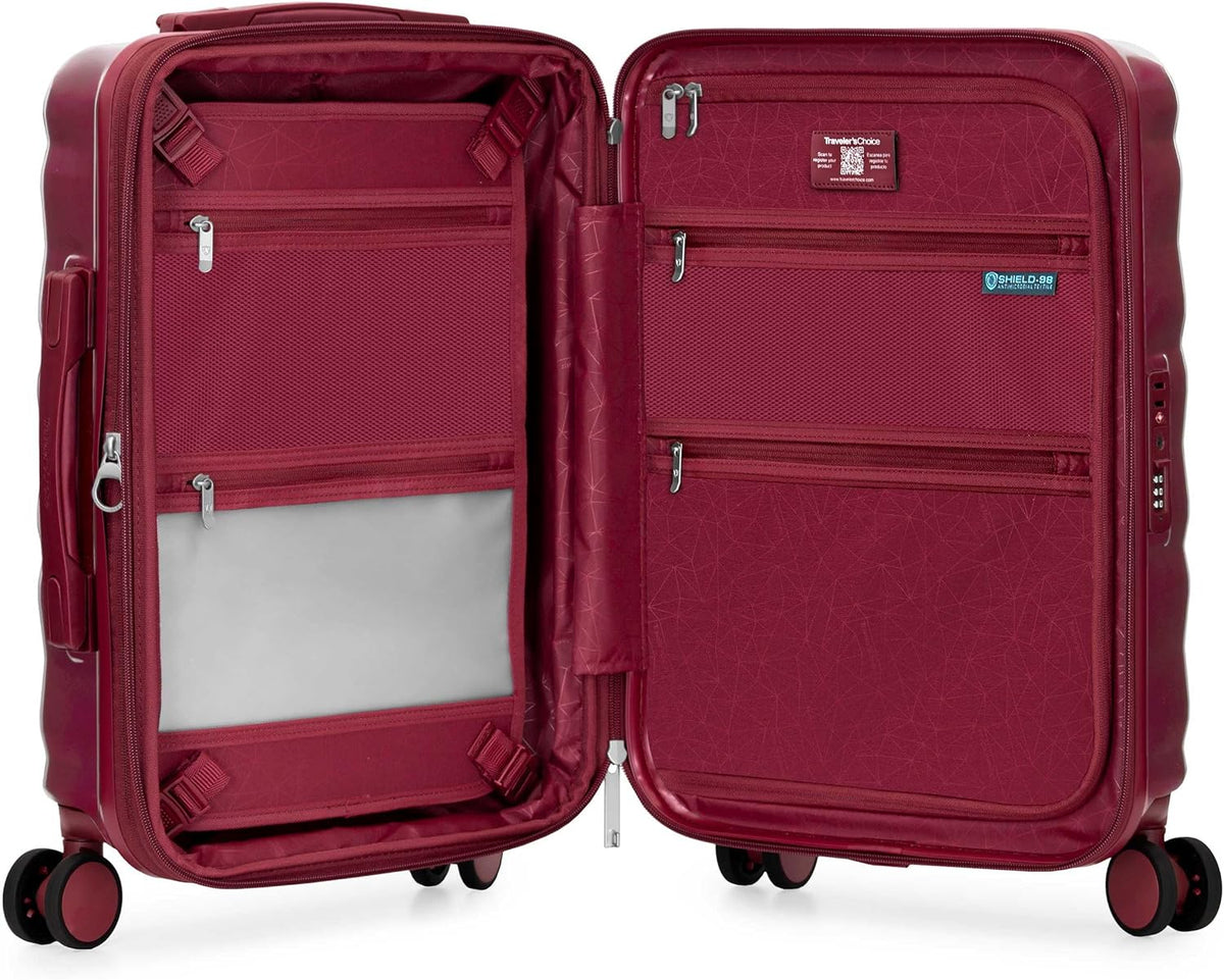 Edinburgh II Hardside Spinner Luggage, TSA Lock, Blue, 21" Carry-on