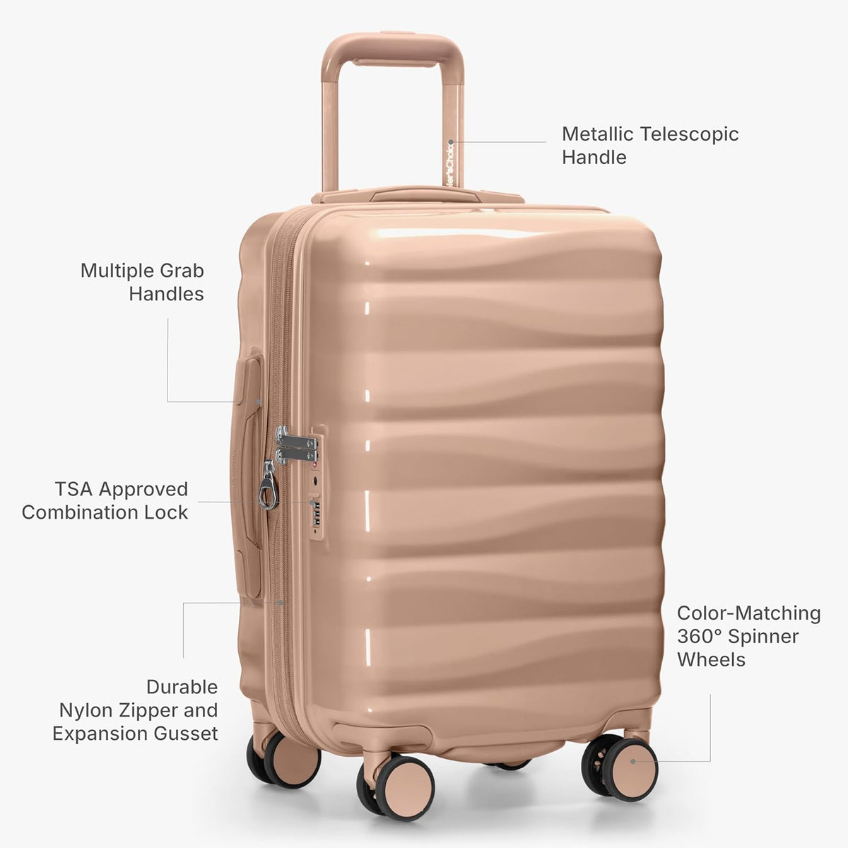 Edinburgh II Hardside Spinner Luggage, TSA Lock, Blue, 21" Carry-on