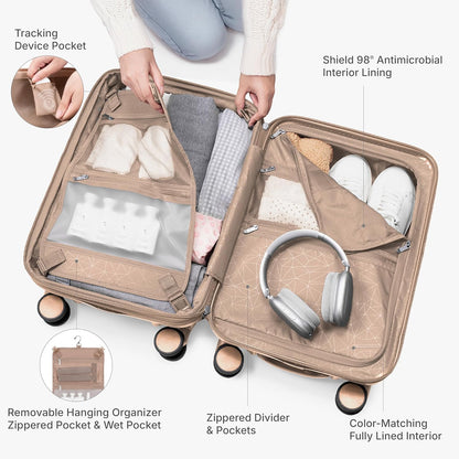 Edinburgh II Hardside Spinner Luggage, TSA Lock, Blue, 21" Carry-on