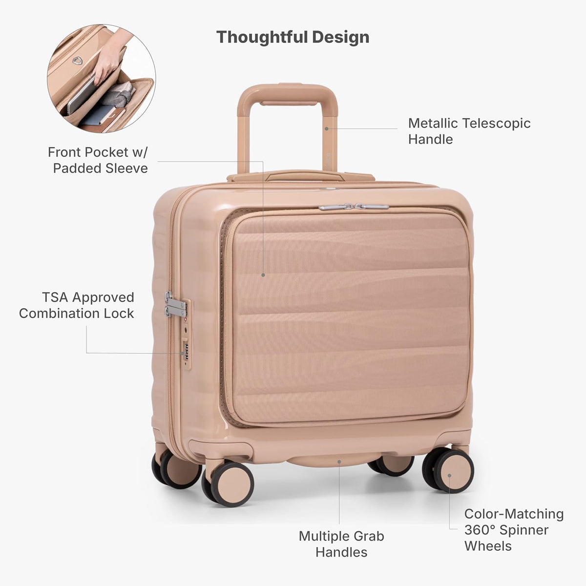Edinburgh II Hardside Spinner Luggage, TSA Lock, Blue, 21" Carry-on