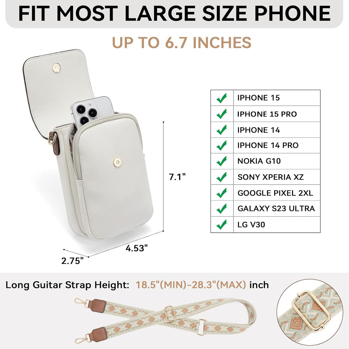 Crossbody Bags for Women Cell Phone Purse Leather Wallet Handbags with Card Slots