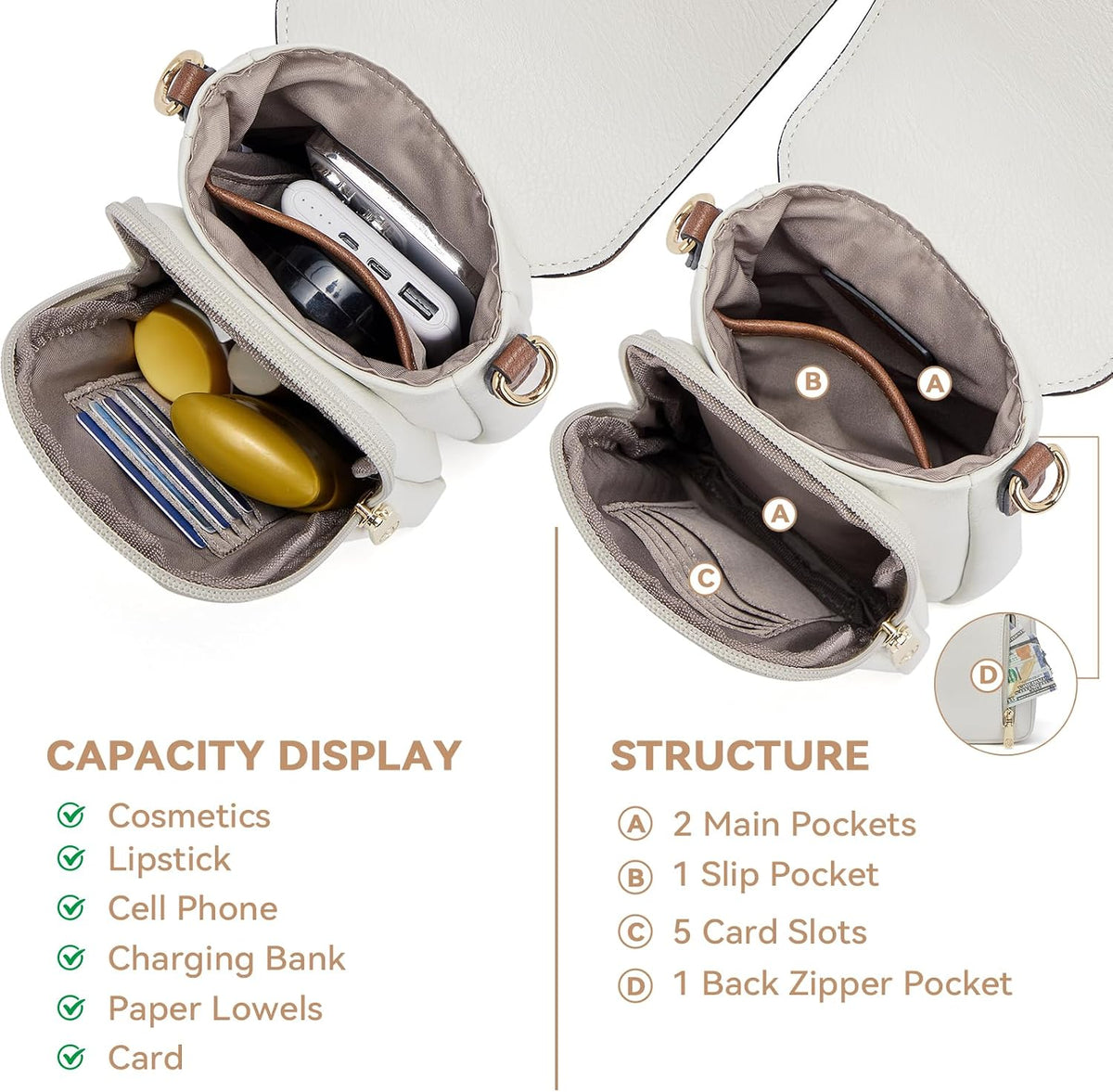 Crossbody Bags for Women Cell Phone Purse Leather Wallet Handbags with Card Slots