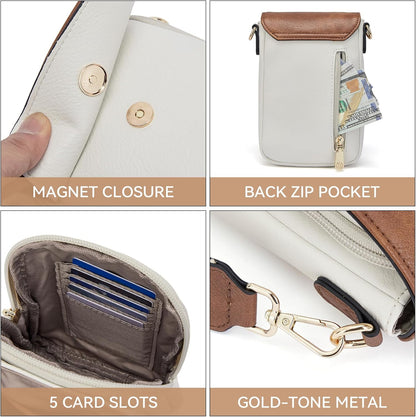 Crossbody Bags for Women Cell Phone Purse Leather Wallet Handbags with Card Slots