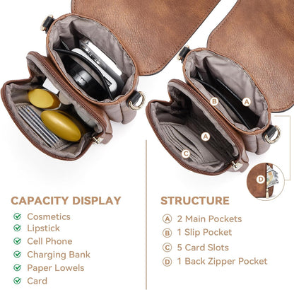 Crossbody Bags for Women Cell Phone Purse Leather Wallet Handbags with Card Slots