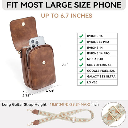 Crossbody Bags for Women Cell Phone Purse Leather Wallet Handbags with Card Slots