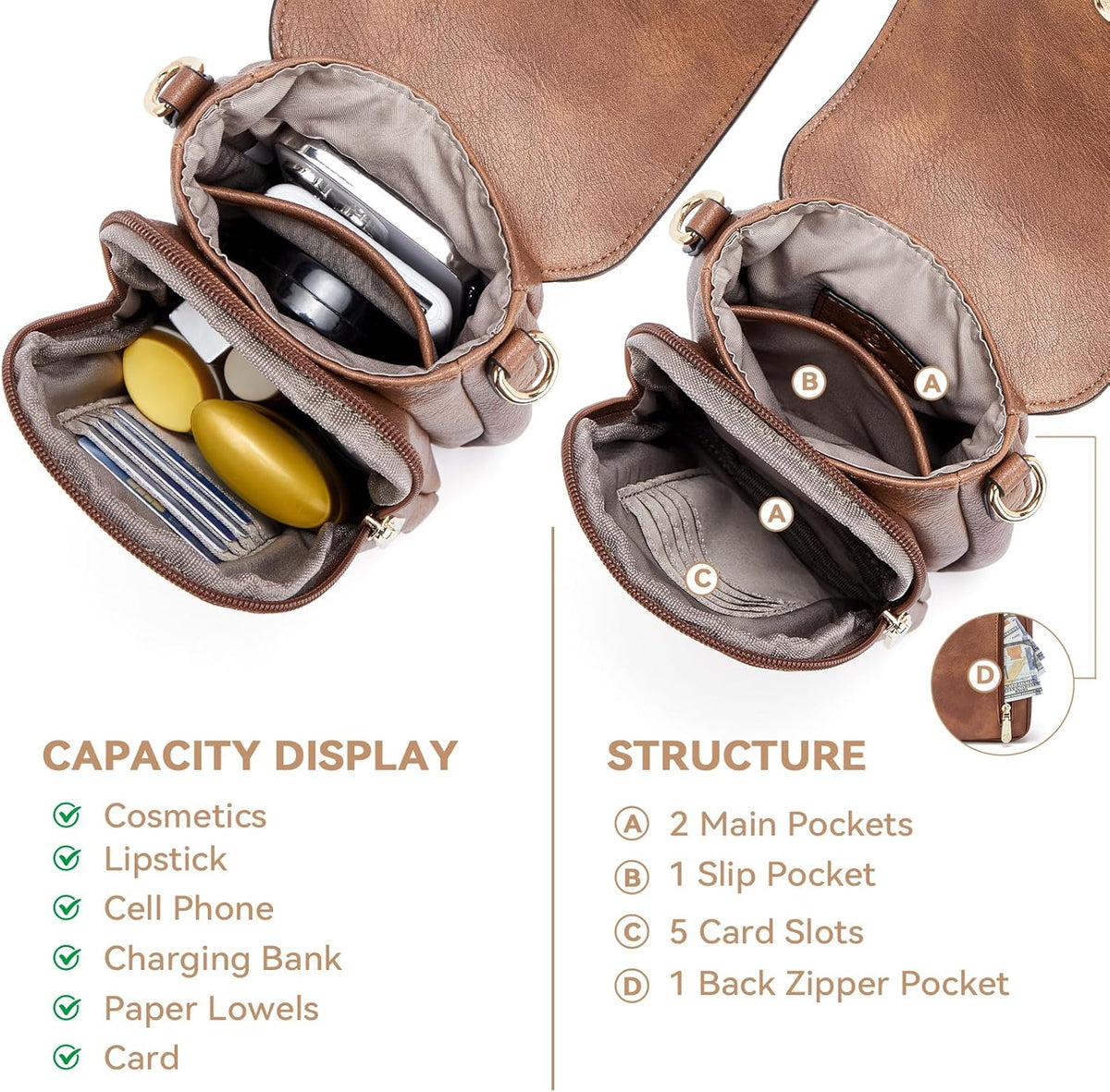Crossbody Bags for Women Cell Phone Purse Leather Wallet Handbags with Card Slots