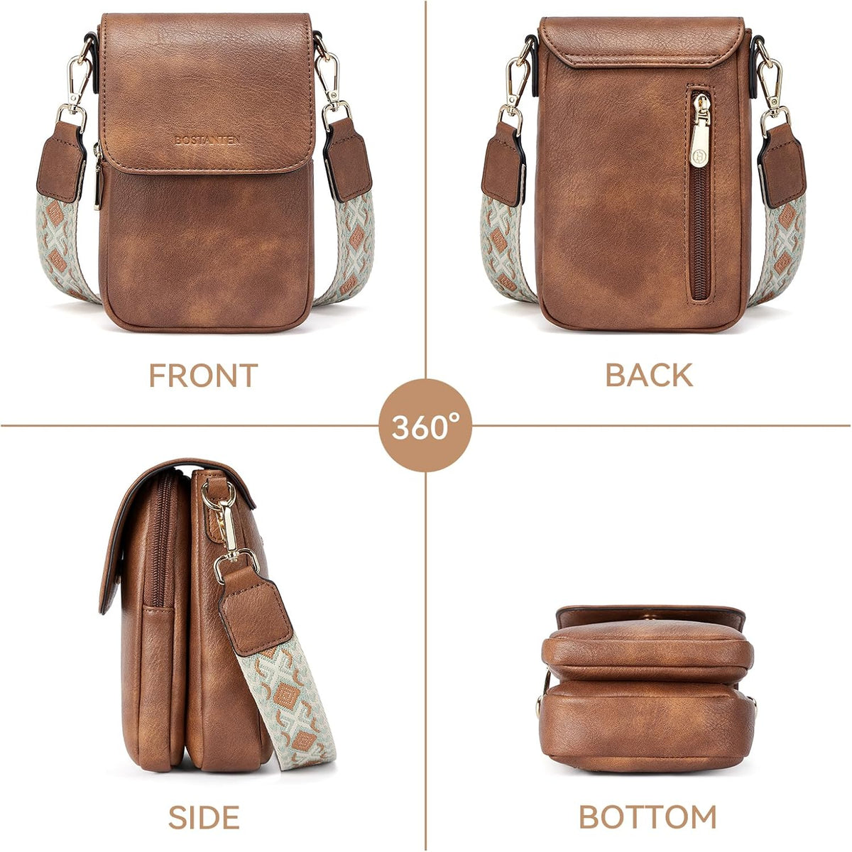 Crossbody Bags for Women Cell Phone Purse Leather Wallet Handbags with Card Slots