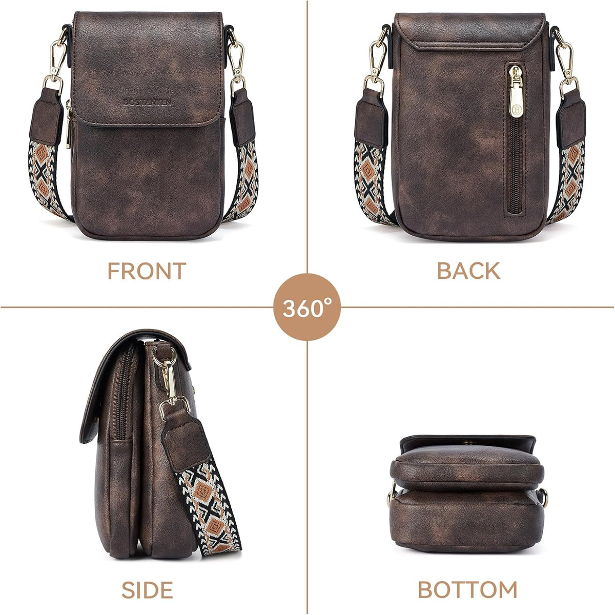 Crossbody Bags for Women Cell Phone Purse Leather Wallet Handbags with Card Slots
