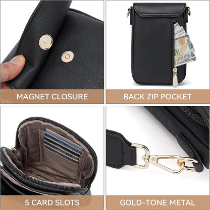 Crossbody Bags for Women Cell Phone Purse Leather Wallet Handbags with Card Slots