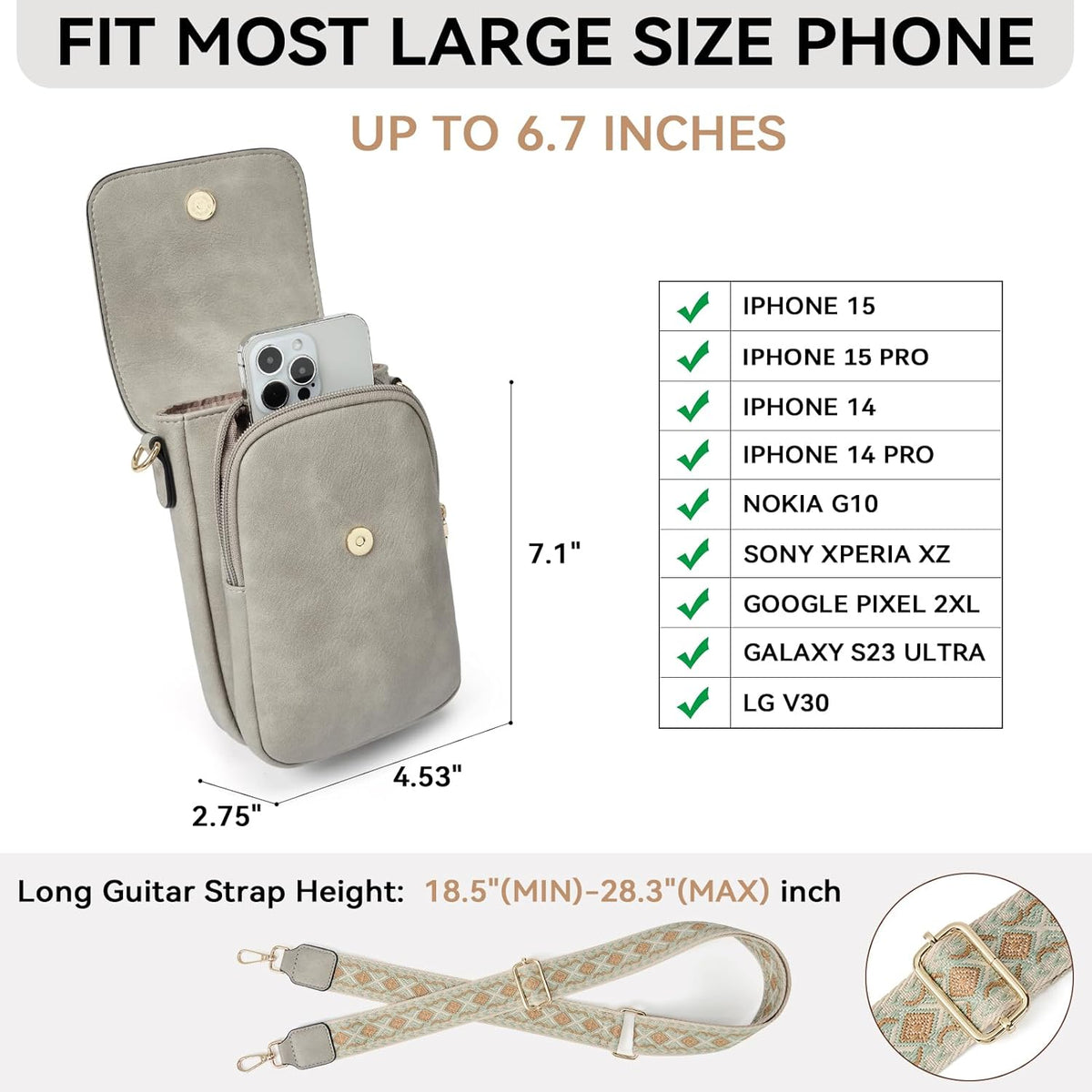 Crossbody Bags for Women Cell Phone Purse Leather Wallet Handbags with Card Slots