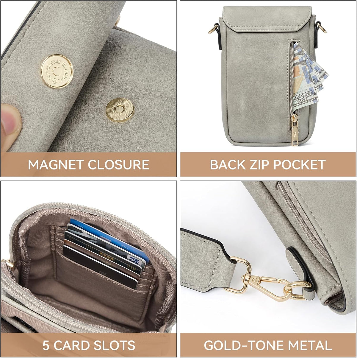 Crossbody Bags for Women Cell Phone Purse Leather Wallet Handbags with Card Slots