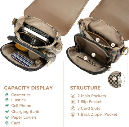 Crossbody Bags for Women Cell Phone Purse Leather Wallet Handbags with Card Slots