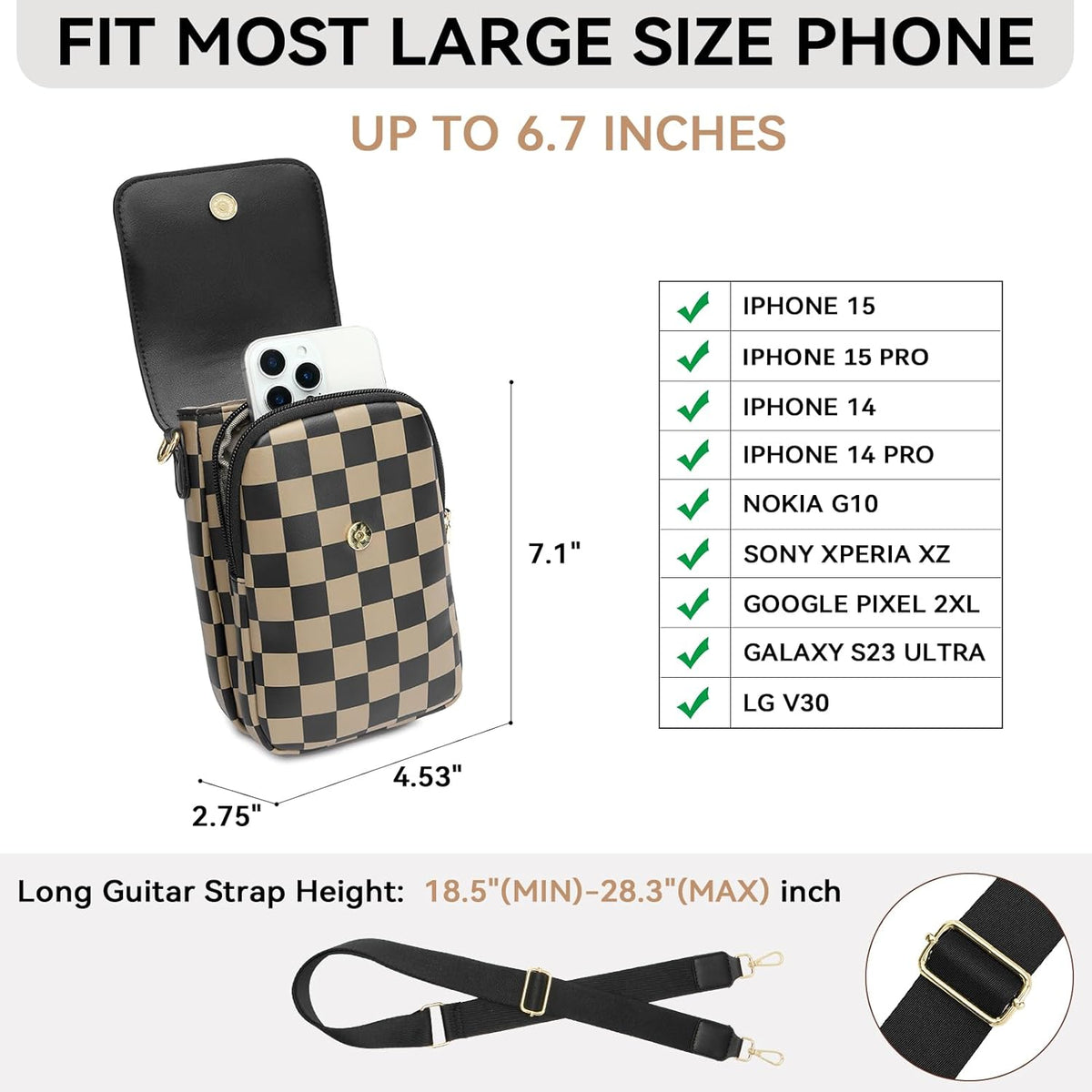 Crossbody Bags for Women Cell Phone Purse Leather Wallet Handbags with Card Slots