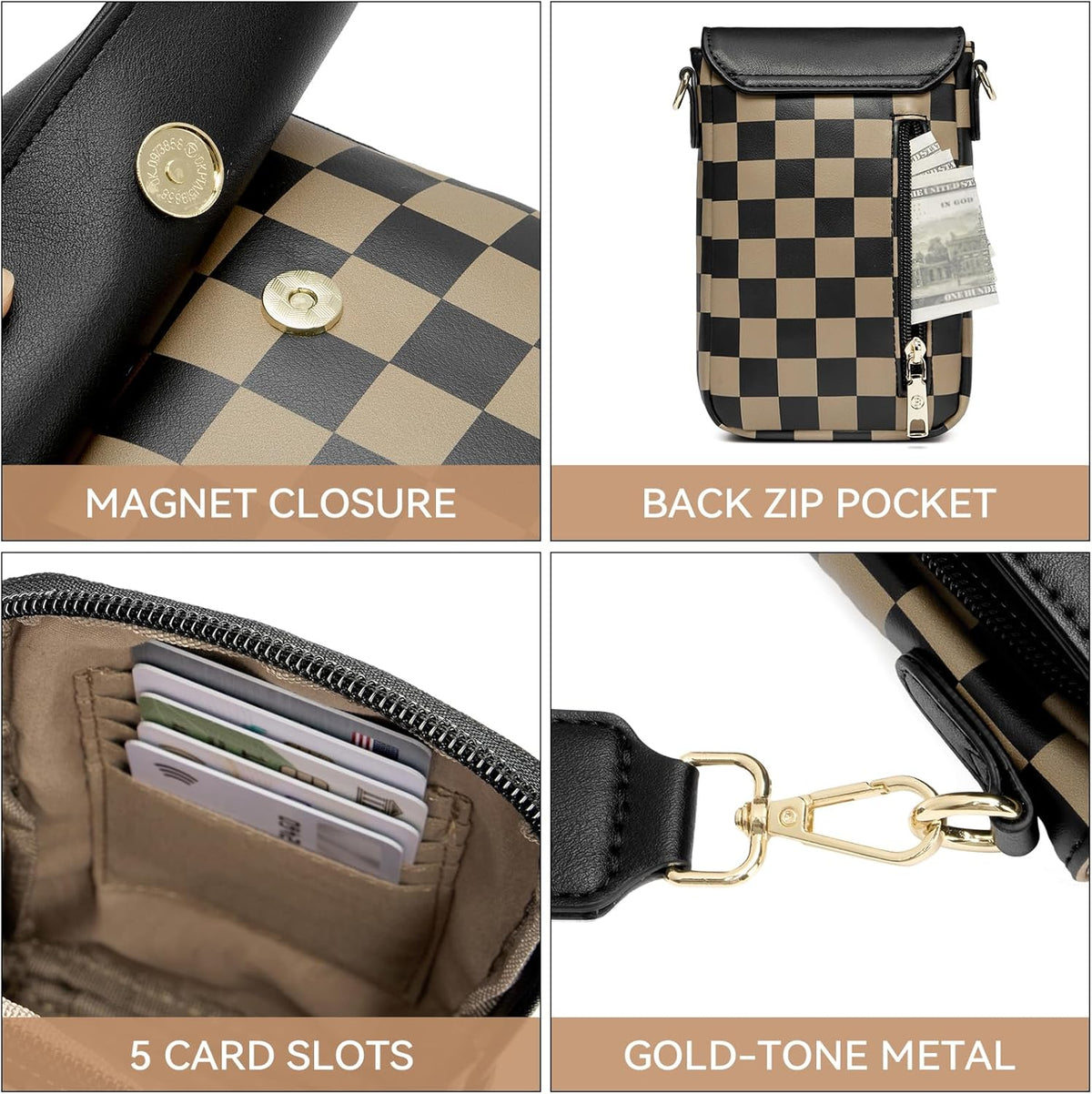Crossbody Bags for Women Cell Phone Purse Leather Wallet Handbags with Card Slots