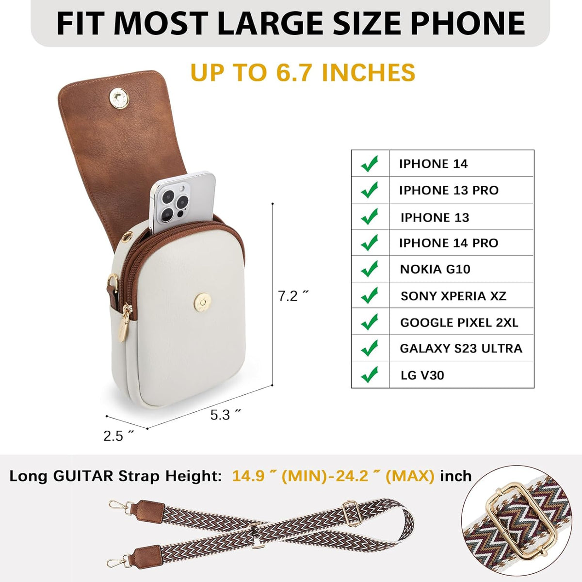 Crossbody Bags for Women Cell Phone Purse Leather Wallet Handbags with Card Slots