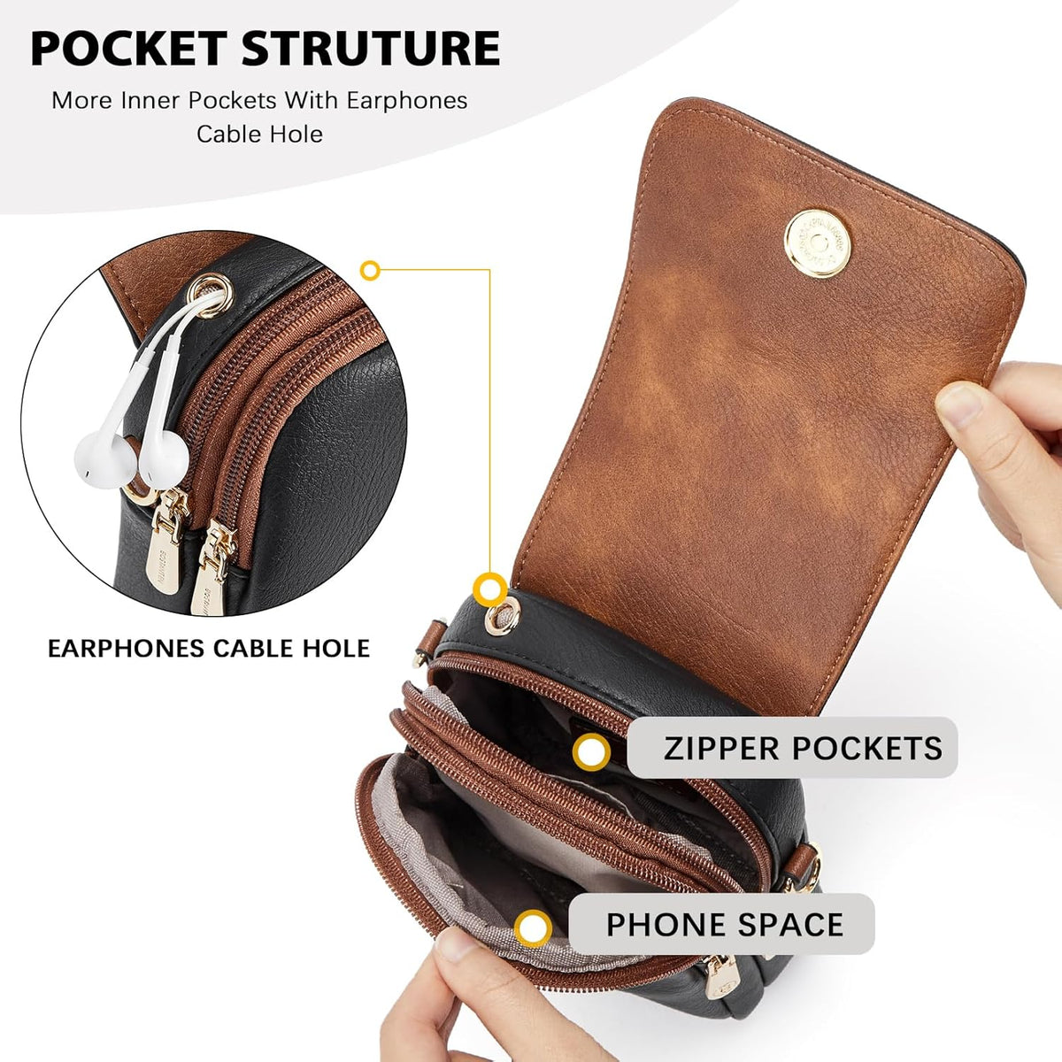 Crossbody Bags for Women Cell Phone Purse Leather Wallet Handbags with Card Slots