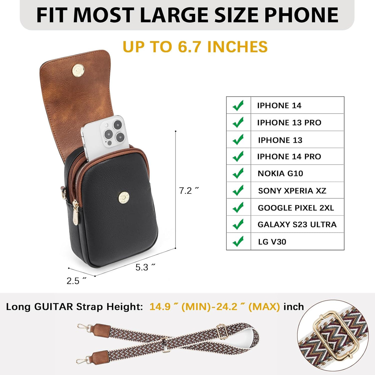Crossbody Bags for Women Cell Phone Purse Leather Wallet Handbags with Card Slots