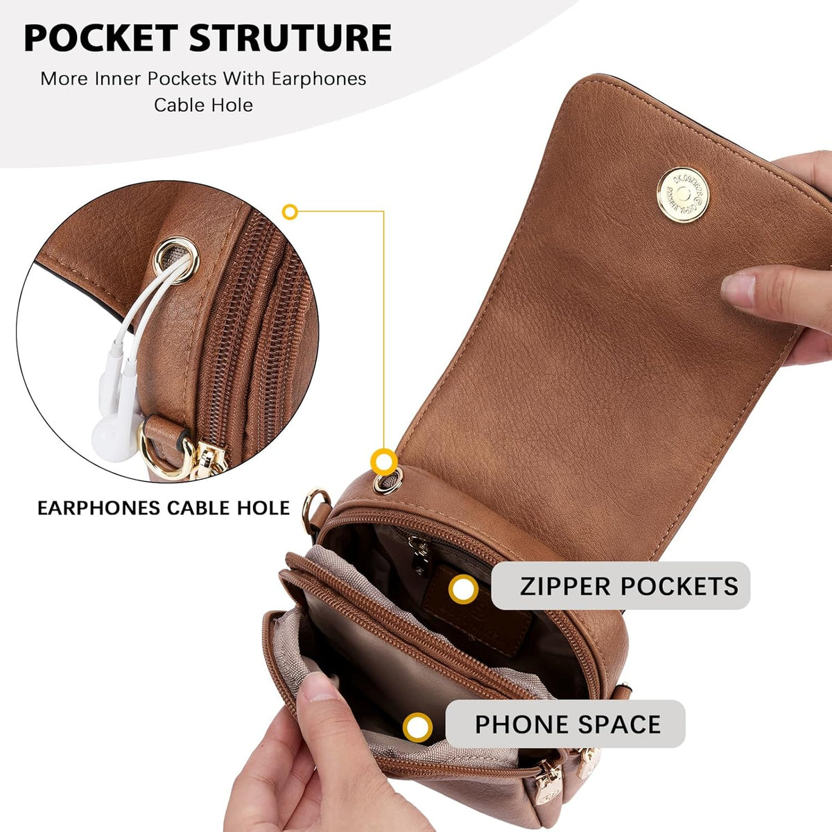 Crossbody Bags for Women Cell Phone Purse Leather Wallet Handbags with Card Slots