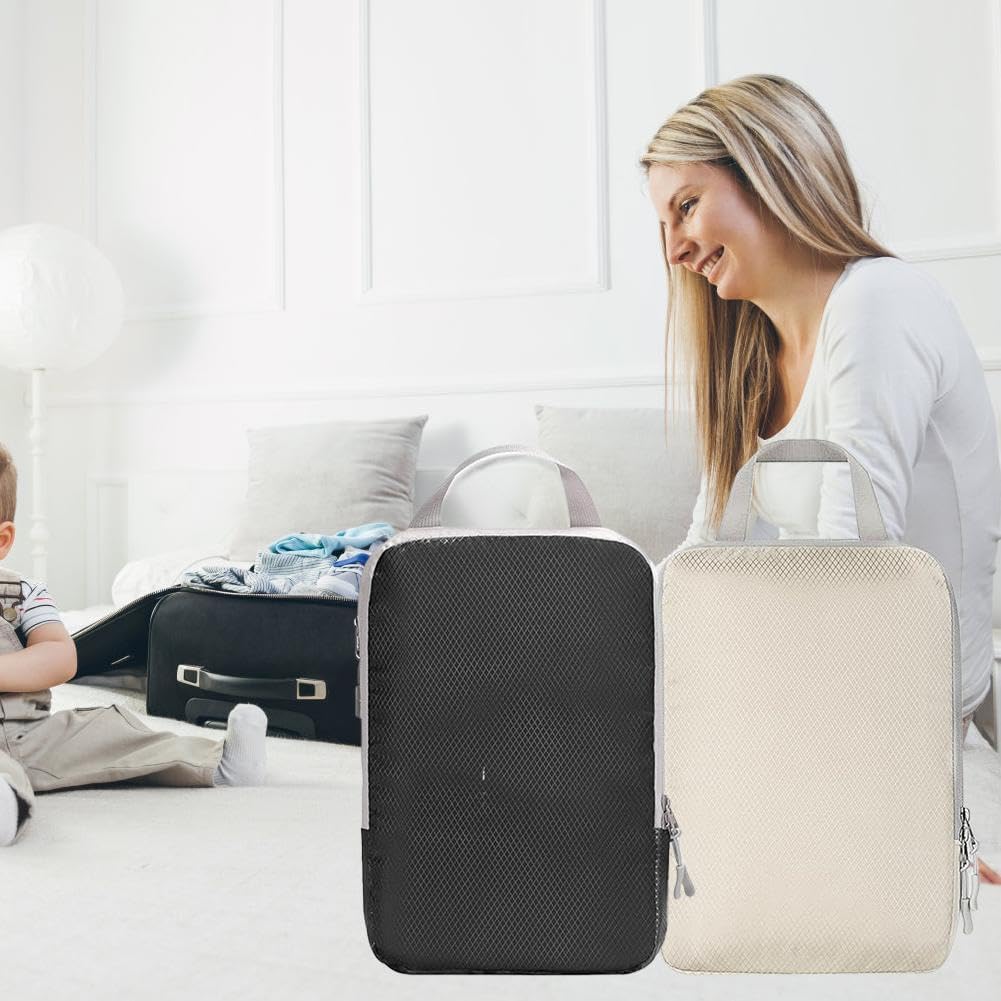 4 Pcs Compression Packing Cubes for Suitcases Travel Essentials,Durable Travel Organizers Bags,Expandable Travel Accessories for Carry on, Luggage, Suitcase Backpack