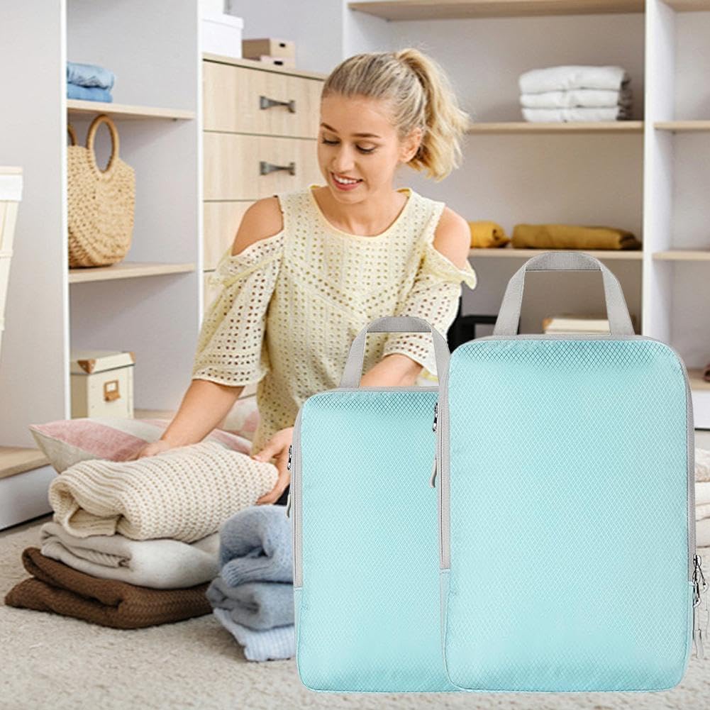 4 Pcs Compression Packing Cubes for Suitcases Travel Essentials,Durable Travel Organizers Bags,Expandable Travel Accessories for Carry on, Luggage, Suitcase Backpack