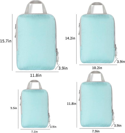 4 Pcs Compression Packing Cubes for Suitcases Travel Essentials,Durable Travel Organizers Bags,Expandable Travel Accessories for Carry on, Luggage, Suitcase Backpack