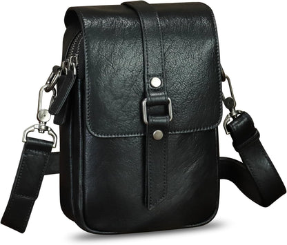 Genuine Leather Phone Purse for Women Vintage Leather Cell Phone Pouch Mini Small Shoulder Bag Crossbody Bag with Strap