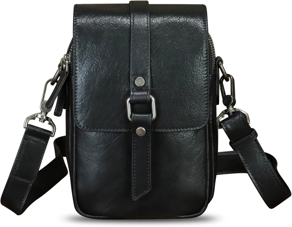 Genuine Leather Phone Purse for Women Vintage Leather Cell Phone Pouch Mini Small Shoulder Bag Crossbody Bag with Strap