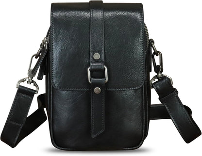 Genuine Leather Phone Purse for Women Vintage Leather Cell Phone Pouch Mini Small Shoulder Bag Crossbody Bag with Strap