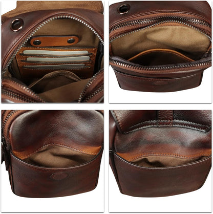 Genuine Leather Phone Purse for Women Vintage Leather Cell Phone Pouch Mini Small Shoulder Bag Crossbody Bag with Strap