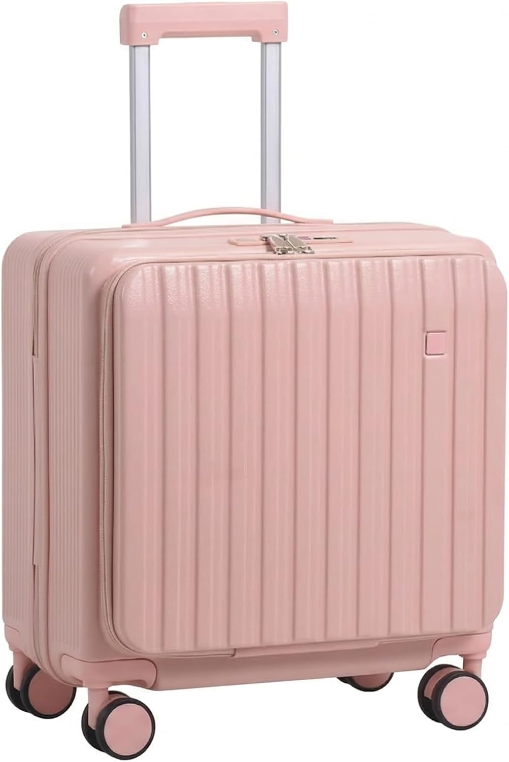 20 Inch Lightweight Carry On Luggage Airline Approved with Front Laptop Pocket, USB Port, Cup Holder & Phone Stand, Hard Shell Spinner Suitcase for Travel Business Work College Womem Men Grey