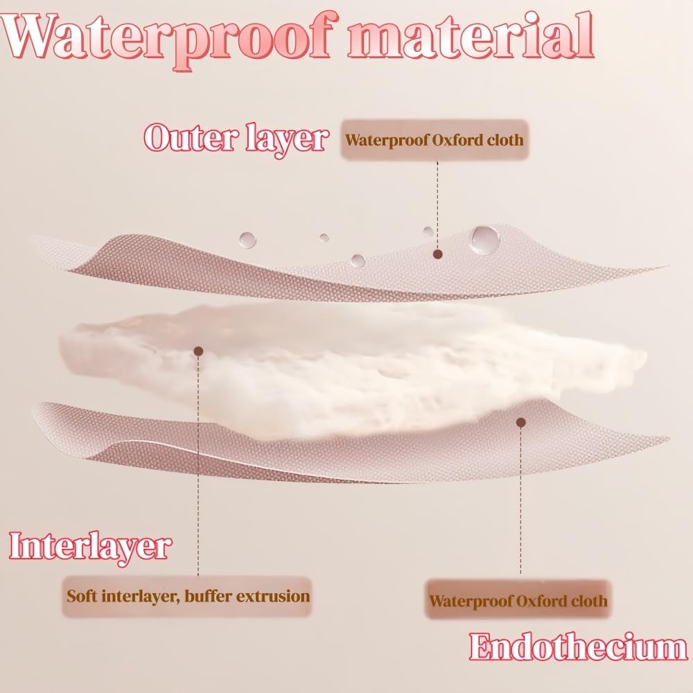 Waterproof, Multi - Compartment Travel Underwear Organizer Bag with Zipper and Handle, Ideal lingerie Travel Bag for Socks, Bras & Accessories (Ivory white)