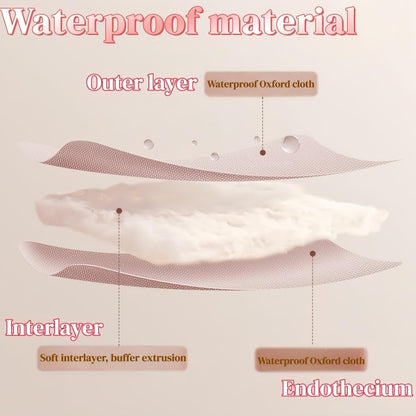 Waterproof, Multi - Compartment Travel Underwear Organizer Bag with Zipper and Handle, Ideal lingerie Travel Bag for Socks, Bras & Accessories (Ivory white)