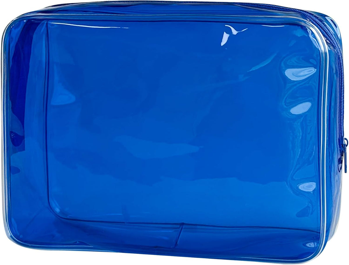 Waterproof PVC Makeup Bag - Leakproof Cosmetic Organizer for Travel Toiletry Storage 9.84×7.09×2.36 Inch for Women & Men (Orange)