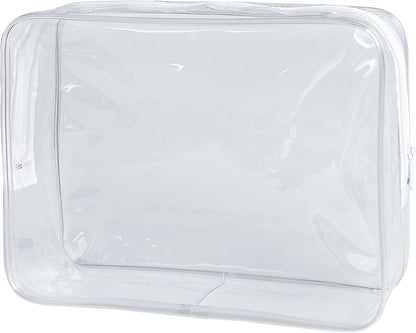 Waterproof PVC Makeup Bag - Leakproof Cosmetic Organizer for Travel Toiletry Storage 9.84×7.09×2.36 Inch for Women & Men (Orange)