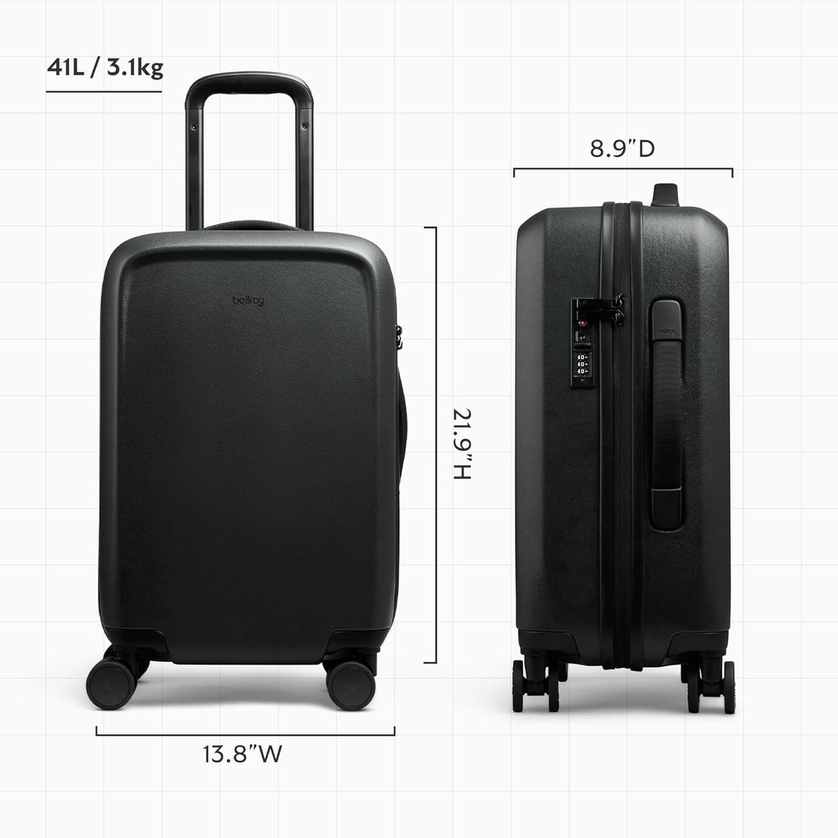 Transit Carry-On (41L carry-on luggage, with hard shell and removable packing cells) - Chalk