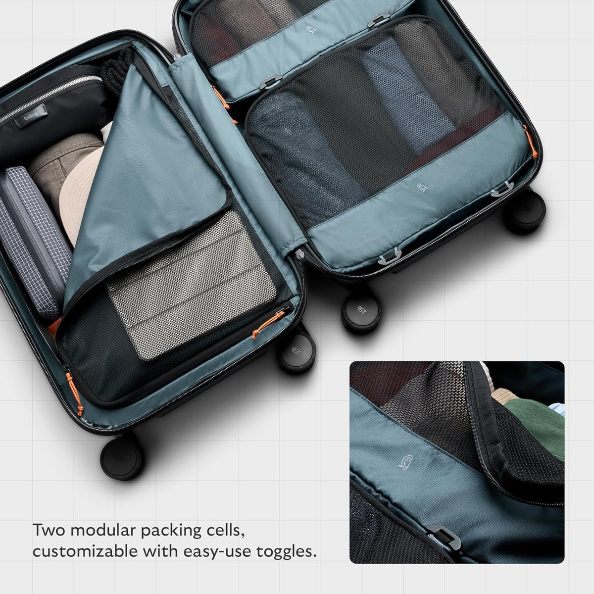 Transit Carry-On (41L carry-on luggage, with hard shell and removable packing cells) - Chalk