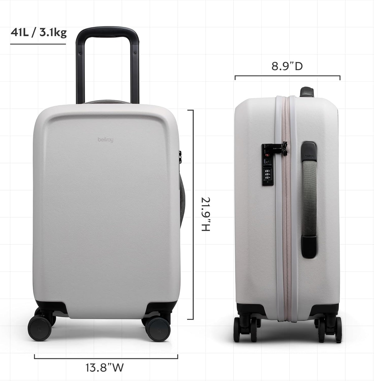 Transit Carry-On (41L carry-on luggage, with hard shell and removable packing cells) - Chalk