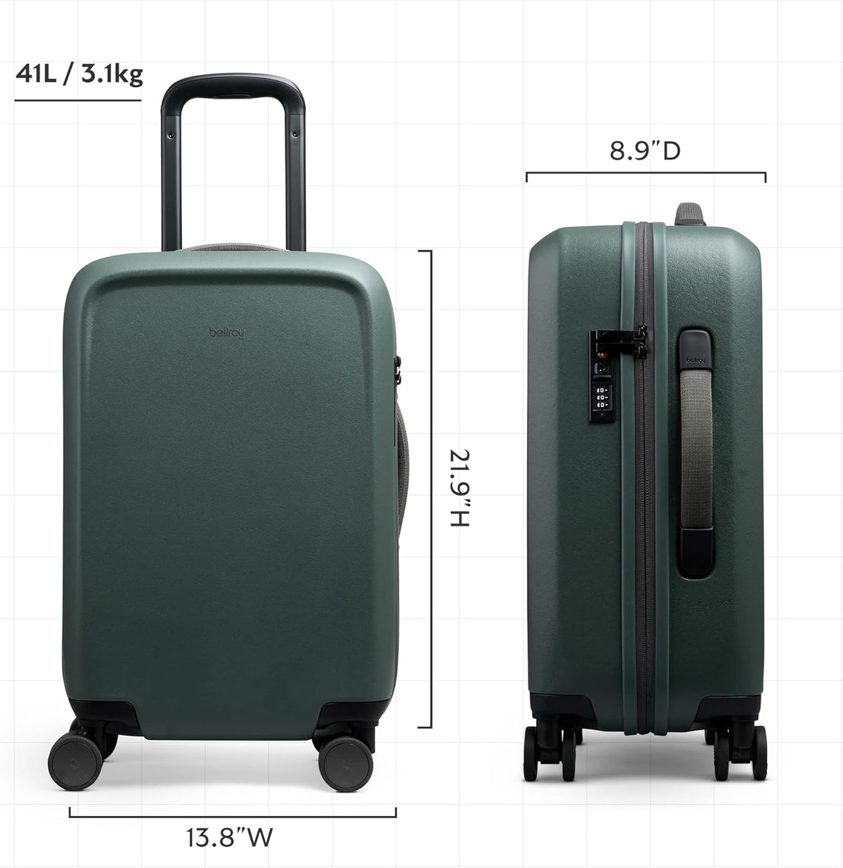 Transit Carry-On (41L carry-on luggage, with hard shell and removable packing cells) - Chalk