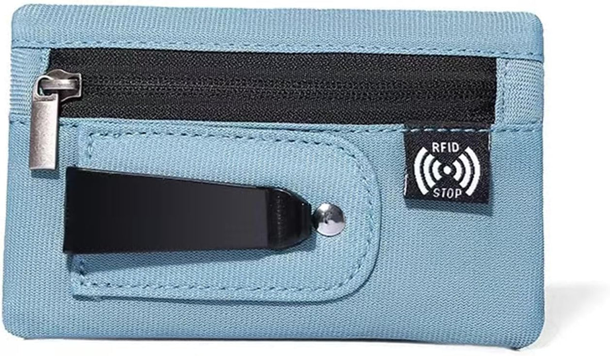 RFID Hidden Clip Stash Money Belt - Ultra Thin Anti-Theft Travel Pouch with Credit Card Slots for Women/Men, Perfect for International Travel, Daily Commute & Outdoor Activities (Black)