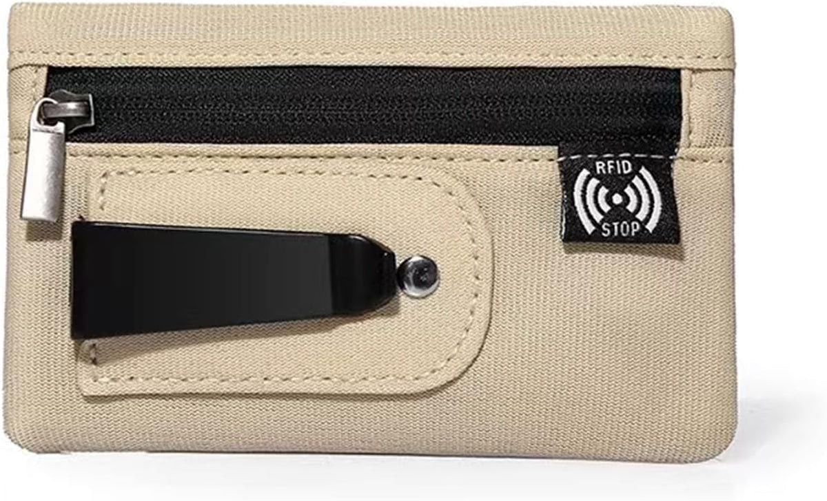 RFID Hidden Clip Stash Money Belt - Ultra Thin Anti-Theft Travel Pouch with Credit Card Slots for Women/Men, Perfect for International Travel, Daily Commute & Outdoor Activities (Black)