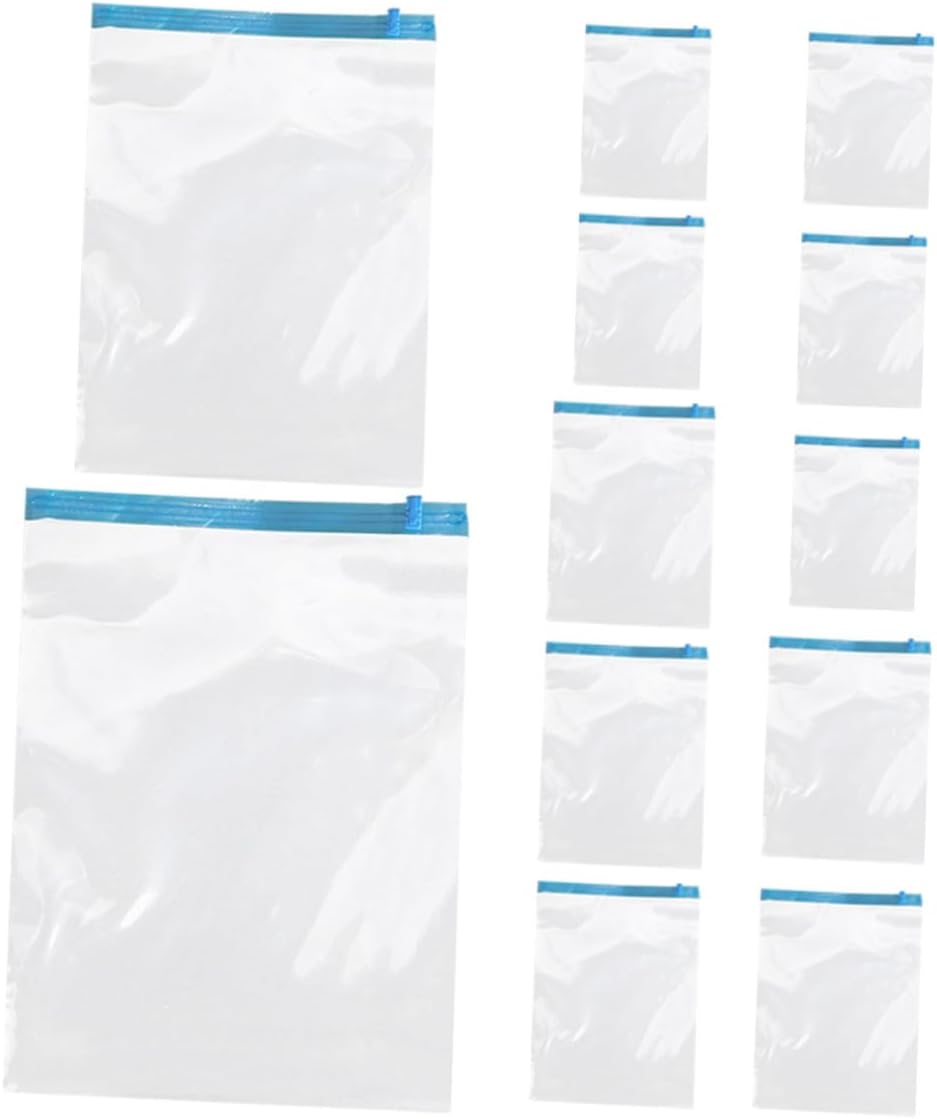 12pcs Reusable Roll up Travel Vacuum Compression Bags Space Saver Storage Pouches for Clothing Luggage Organizer with Pa+pe Material 35x50cm 40x60cm for Suitcases