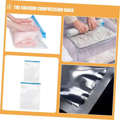 12pcs Reusable Roll up Travel Vacuum Compression Bags Space Saver Storage Pouches for Clothing Luggage Organizer with Pa+pe Material 35x50cm 40x60cm for Suitcases
